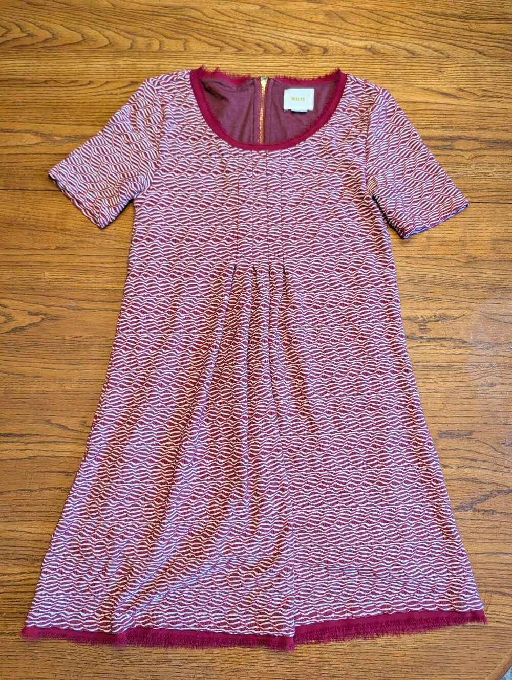 Maeve Pink and White Mini Dress